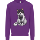 I Love Cats Cute Kitten Mens Sweatshirt Jumper Purple