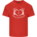 I Love Halloween Funny Skeleton Hand Skull Mens Cotton T-Shirt Tee Top Red