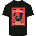 I Love My Pitbull & 3 People Funny Mens Cotton T-Shirt Tee Top Black