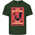 I Love My Pitbull & 3 People Funny Mens Cotton T-Shirt Tee Top Forest Green