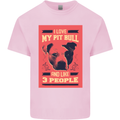 I Love My Pitbull & 3 People Funny Mens Cotton T-Shirt Tee Top Light Pink