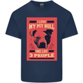 I Love My Pitbull & 3 People Funny Mens Cotton T-Shirt Tee Top Navy Blue