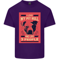 I Love My Pitbull & 3 People Funny Mens Cotton T-Shirt Tee Top Purple