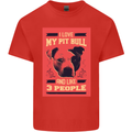 I Love My Pitbull & 3 People Funny Mens Cotton T-Shirt Tee Top Red