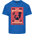 I Love My Pitbull & 3 People Funny Mens Cotton T-Shirt Tee Top Royal Blue