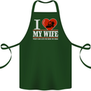 I Love My Wife Motorbike Biker Motorcycle Cotton Apron 100% Organic Forest Green