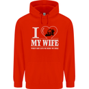I Love My Wife Motorbike Biker Motorcycle Mens 80% Cotton Hoodie Bright Red