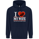 I Love My Wife Motorbike Biker Motorcycle Mens 80% Cotton Hoodie Navy Blue