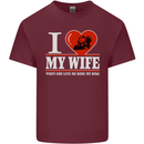 I Love My Wife Motorbike Biker Motorcycle Mens Cotton T-Shirt Tee Top Maroon