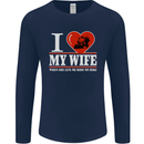 I Love My Wife Motorbike Biker Motorcycle Mens Long Sleeve T-Shirt Navy Blue