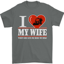 I Love My Wife Motorbike Biker Motorcycle Mens T-Shirt Cotton Gildan Charcoal