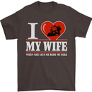I Love My Wife Motorbike Biker Motorcycle Mens T-Shirt Cotton Gildan Dark Chocolate