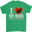 I Love My Wife Motorbike Biker Motorcycle Mens T-Shirt Cotton Gildan Irish Green