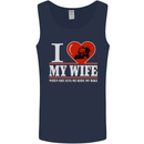 I Love My Wife Motorbike Biker Motorcycle Mens Vest Tank Top Navy Blue