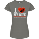 I Love My Wife Motorbike Biker Motorcycle Womens Petite Cut T-Shirt Charcoal