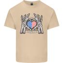 I Love You America 4th of July USA Flag Mens Cotton T-Shirt Tee Top Sand