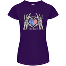 I Love You America 4th of July USA Flag Womens Petite Cut T-Shirt Purple