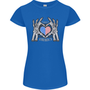 I Love You America 4th of July USA Flag Womens Petite Cut T-Shirt Royal Blue