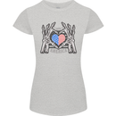 I Love You America 4th of July USA Flag Womens Petite Cut T-Shirt Sports Grey