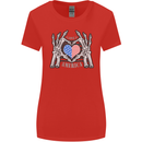 I Love You America 4th of July USA Flag Womens Wider Cut T-Shirt Red