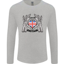 I Love You Great Britain Union Jack Flag UK Mens Long Sleeve T-Shirt Sports Grey
