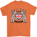 I Love You Great Britain Union Jack Flag UK Mens T-Shirt Cotton Gildan Orange