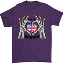 I Love You Great Britain Union Jack Flag UK Mens T-Shirt Cotton Gildan Purple