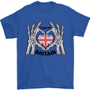 I Love You Great Britain Union Jack Flag UK Mens T-Shirt Cotton Gildan Royal Blue
