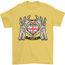 I Love You Great Britain Union Jack Flag UK Mens T-Shirt Cotton Gildan Yellow