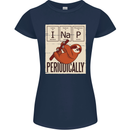 I Nap Funny Periodic Table Sloth Geek Sleep Womens Petite Cut T-Shirt Navy Blue