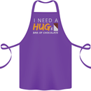 I Need a Huge Bar of Chocolate Cotton Apron 100% Organic Purple