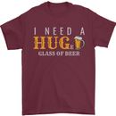 I Need a Huge Glass of Beer Funny Alcohol Mens T-Shirt Cotton Gildan Maroon