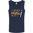I Need a Huge Spliff Funny Weed Cannabis Mens Vest Tank Top Navy Blue