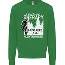 I Need to Go Mountain Biking Funny Cycling Kids Sweatshirt Jumper Irish Green