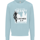 I Need to Go Mountain Biking Funny Cycling Kids Sweatshirt Jumper Light Blue