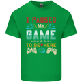I Paused My Game to Be Here Gaming Gamer Kids T-Shirt Childrens Irish Green