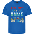 I Paused My Game to Be Here Gaming Gamer Mens Cotton T-Shirt Tee Top Royal Blue