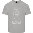 I Raid With Ragnar The Vikings Valhalla Mens Cotton T-Shirt Tee Top Sports Grey