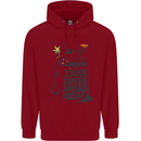 I Run On Coffee and Christmas Cheer Skull Childrens Kids Hoodie Red