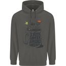 I Run On Coffee and Christmas Cheer Skull Childrens Kids Hoodie Storm Grey