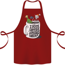 I Run On Coffee and Christmas Cheer Skull Cotton Apron 100% Organic Maroon