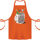 I Run On Coffee and Christmas Cheer Skull Cotton Apron 100% Organic Orange