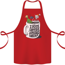I Run On Coffee and Christmas Cheer Skull Cotton Apron 100% Organic Red