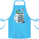 I Run On Coffee and Christmas Cheer Skull Cotton Apron 100% Organic Turquoise