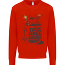 I Run On Coffee and Christmas Cheer Skull Mens Sweatshirt Jumper Bright Red