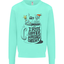I Run On Coffee and Christmas Cheer Skull Mens Sweatshirt Jumper Peppermint