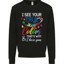 I See Your True Colours Autism Autistic Mens Sweatshirt Jumper Black