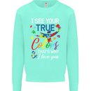 I See Your True Colours Autism Autistic Mens Sweatshirt Jumper Peppermint