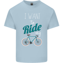I Want to Ride My Bike Cycling Cyclist Mens Cotton T-Shirt Tee Top Light Blue