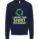 I Wore This Yesterday Funny Environmental Kids Sweatshirt Jumper Navy Blue